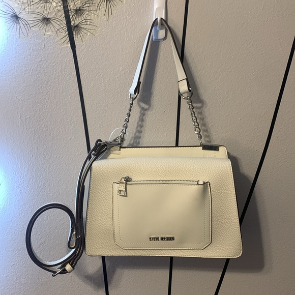 Steve Madden Handbags - Steve Madden Ivory Leather Adjustable Crossbody/shoulder bag  New With Tags
